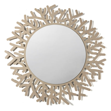 Specchio da parete Coral Arti & Mestieri in resina beige 90 cm