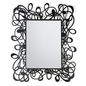 Specchio da parete Arti & Mestieri in metallo nero opaco 80x96 cm