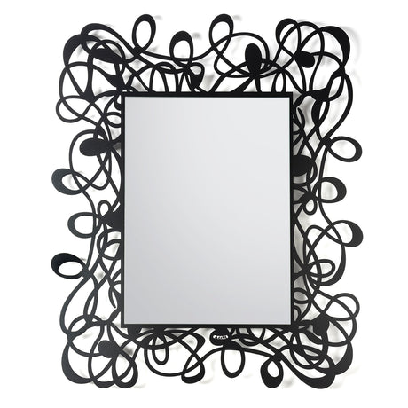Specchio da parete Arti & Mestieri in metallo nero opaco 80x96 cm