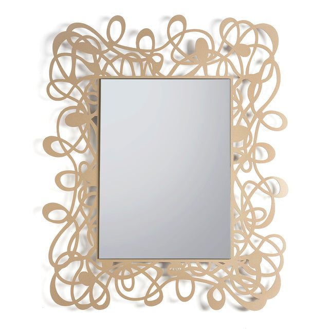 Specchio Scarabocchio Arti & Mestieri in metallo beige 80x96 cm