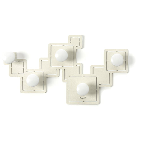 Appendiabiti Marea Arti e Mestieri in legno massello color avorio 45x25 cm