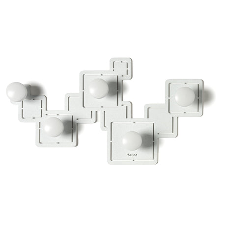 Appendiabiti Malago Arti & Mestieri in resina effetto marmo bianco 45x25 cm