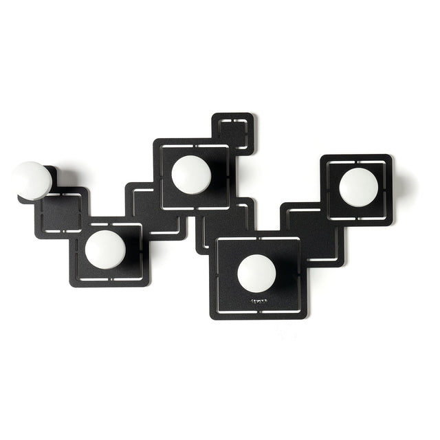 Appendiabiti Malago Arti & Mestieri in metallo nero opaco 45x25 cm