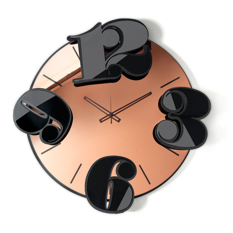 Orologio da parete Benguiat Arti e Mestieri metallo nero con dettagli rosa