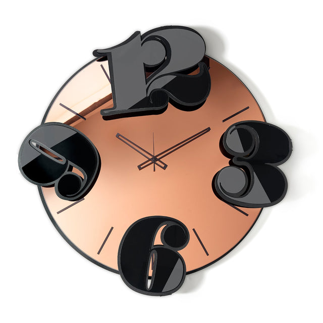 Orologio da parete Benguiat Arti e Mestieri metallo nero con dettagli rosa