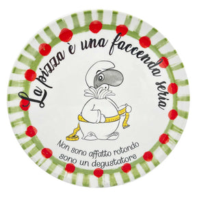 Piatto pizza ChePizza Rose & Tulipani in porcellana decorata 31 cm
