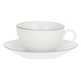 LA PORCELLANA BIANCA Dintorno Tazza Te con Piattino 220ml Set 6 Pezzi Porcellana