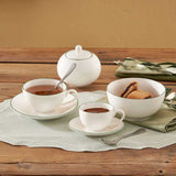 LA PORCELLANA BIANCA Dintorno Tazza Te con Piattino 220ml Set 6 Pezzi Porcellana