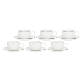 Set 6 tazze caffè Dintorno La Porcellana Bianca in porcellana con bordo verde