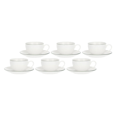 Set 6 tazze caffè Dintorno La Porcellana Bianca in porcellana con bordo verde