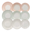 Servizio piatti Tribalia Domino in porcellana New Bone China 18 pezzi