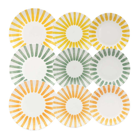 Servizio piatti L'Artista Domino in porcellana New Bone China 18 pezzi