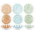 Servizio piatti Kaleido Domino in porcellana New Bone China 18 pezzi
