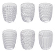 Set 6 bicchieri acqua Geometrie Villa D'Este in vetro inciso 350 ml