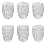 Set 6 bicchieri acqua Geometrie Villa D'Este in vetro inciso 350 ml