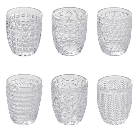 Set 6 bicchieri acqua Geometrie Villa D'Este in vetro inciso 350 ml
