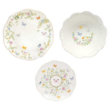 Set piatti Dancing Butterflies Easy Life in porcellana 18 pezzi decorati