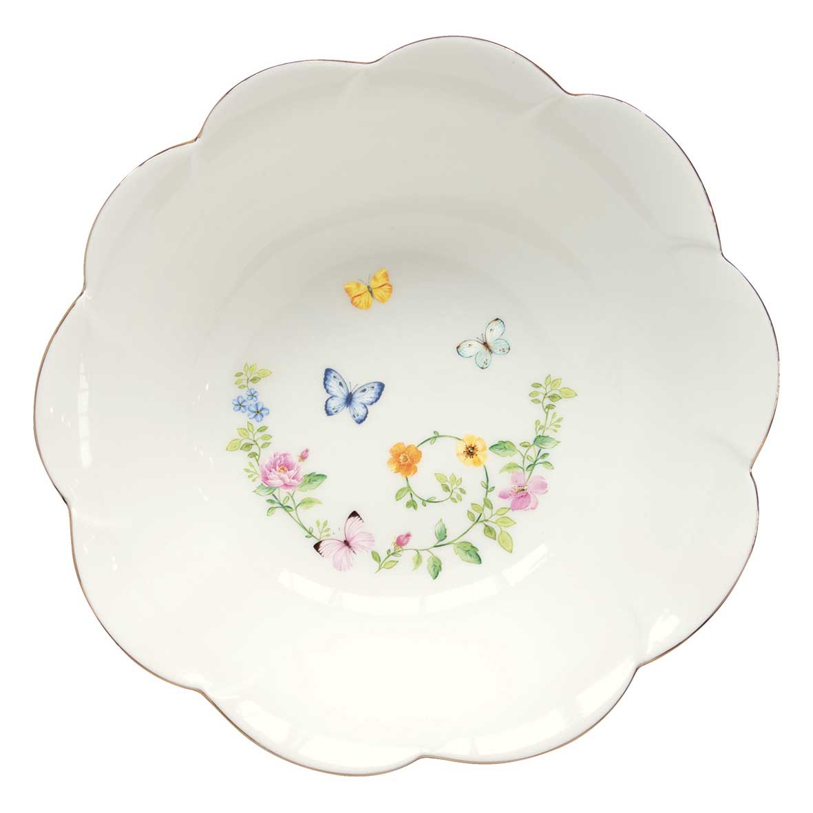 EASY LIFE Servizio Tavola Piatti Set 18 Pezzi in Porcellana Dancing Butterflies