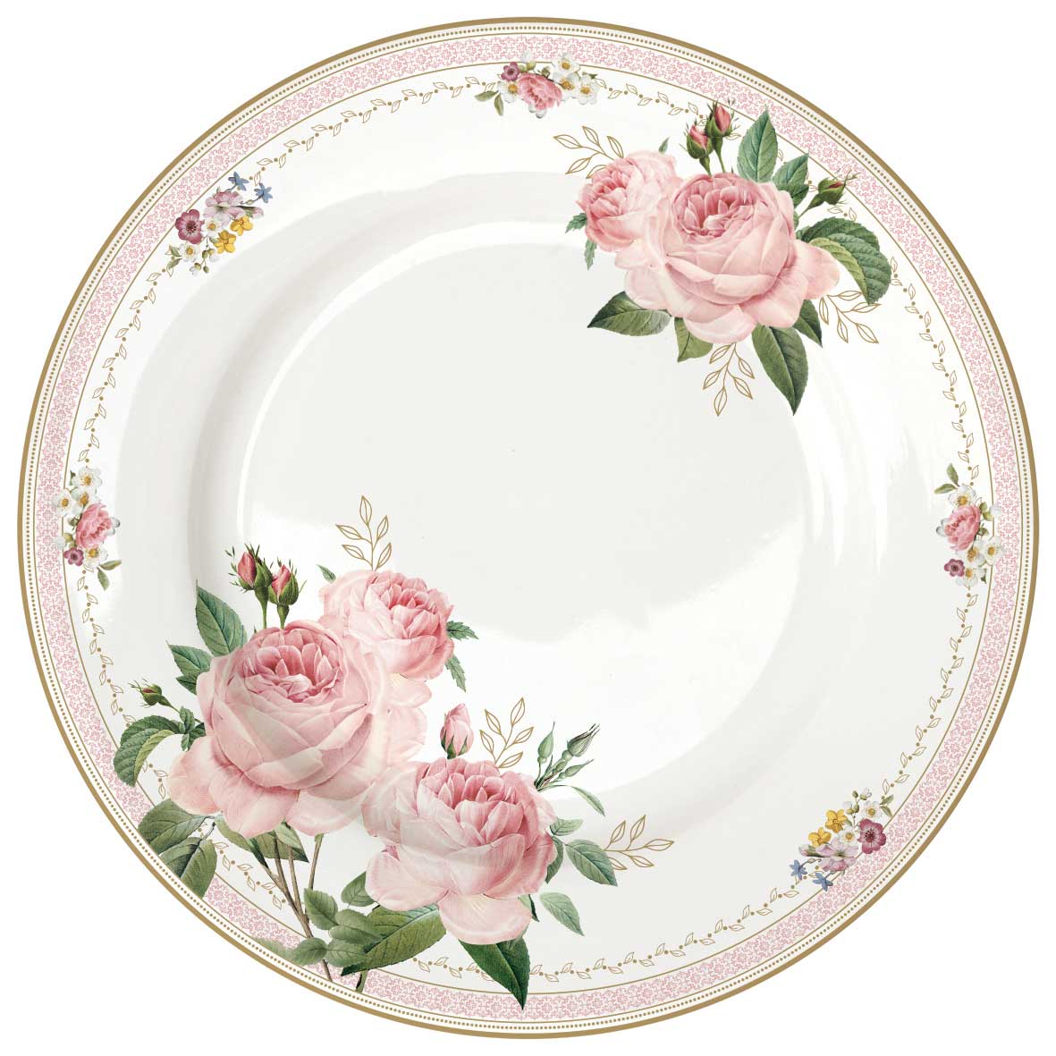 EASY LIFE Servizio Tavola Piatti Set 18 Pezzi in Porcellana Chant Des Roses
