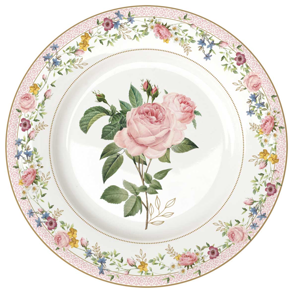 EASY LIFE Servizio Tavola Piatti Set 18 Pezzi in Porcellana Chant Des Roses