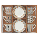 EASY LIFE Set 6 Tazzine Espresso 100ml con Piattini in Gift Box Geoethnic
