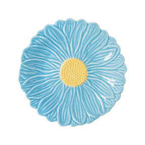 Piatto dessert Daisy Easy Life in porcellana azzurra 21 cm