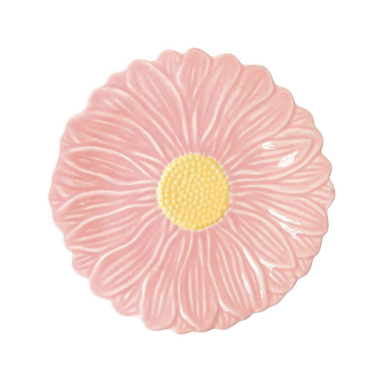 Piatto dessert Daisy Rosa Easy Life in porcellana con decoro floreale 21 cm