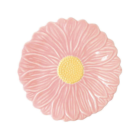 Piatto dessert Daisy Rosa Easy Life in porcellana con decoro floreale 21 cm