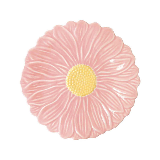 Piatto dessert Daisy Rosa Easy Life in porcellana con decoro floreale 21 cm