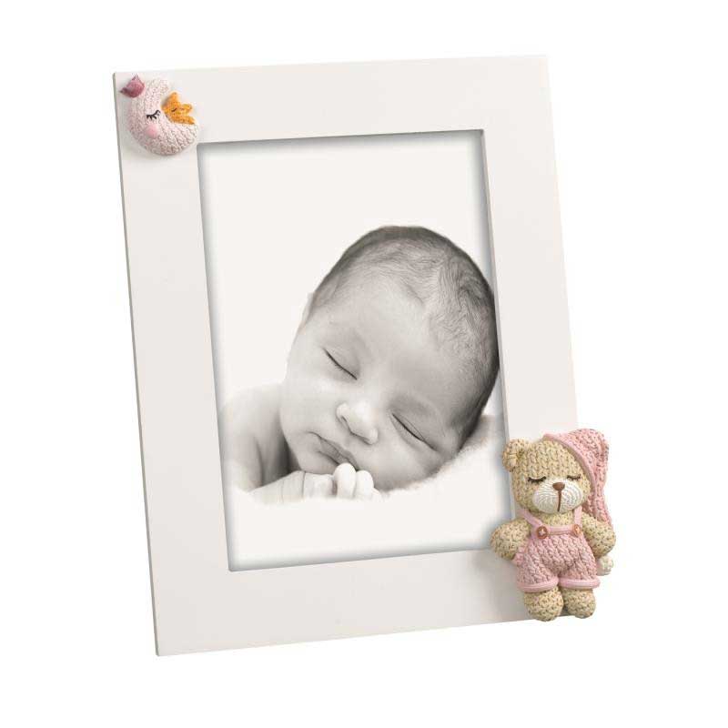 MASCAGNI CASA Portafoto Cornice Bambino con Orsetto 13x18cm in Acrilico