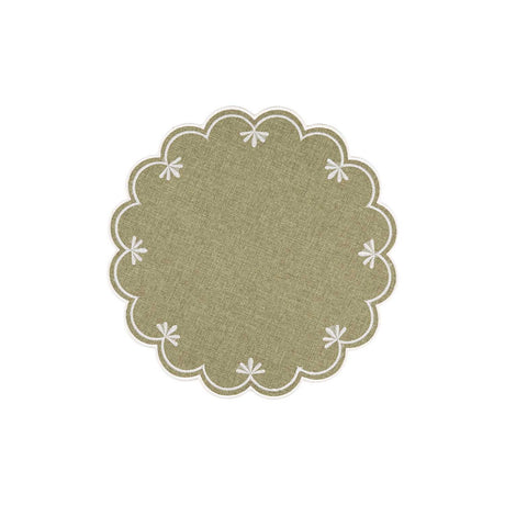 Sottopiatto Botanio La Porcellana Bianca in cotone verde 40 cm