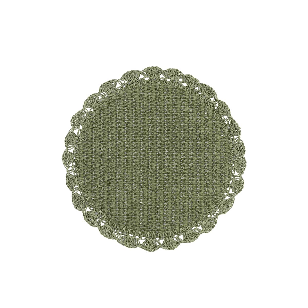 Sottopiatto Botanio La Porcellana Bianca in rafia verde intrecciata 40 cm