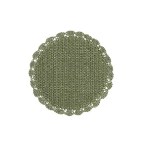 Sottopiatto Botanio La Porcellana Bianca in rafia verde intrecciata 40 cm