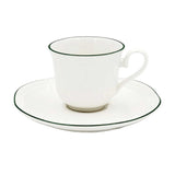 Set 6 tazze caffè Teresa La Porcellana Bianca in porcellana con bordo verde
