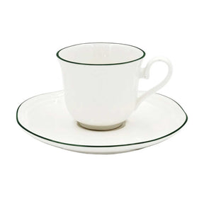 Set 6 tazze caffè Teresa La Porcellana Bianca in porcellana con bordo verde