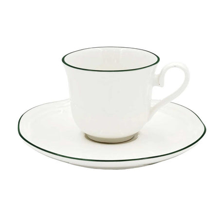 Set 6 tazze caffè Teresa La Porcellana Bianca in porcellana con bordo verde