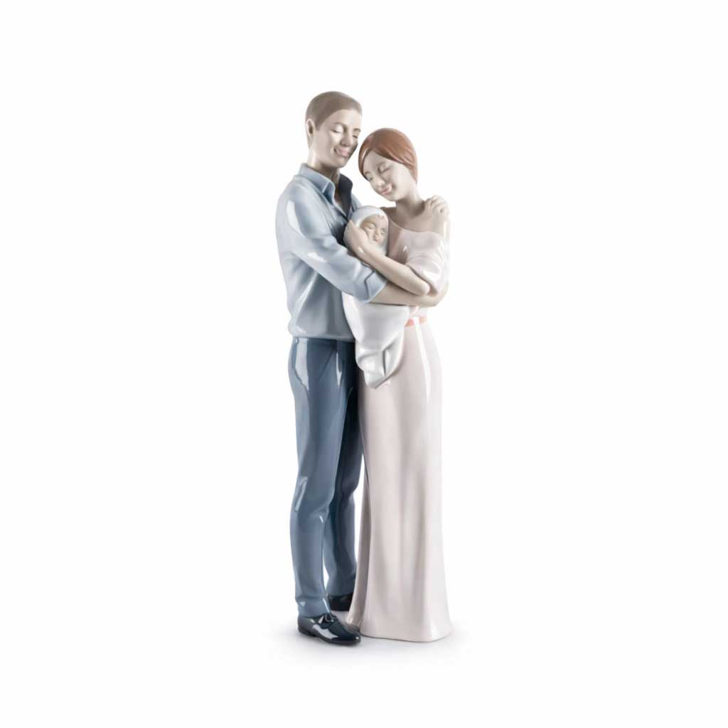 Statuina Sacra Famiglia NAO in porcellana lucida 35 cm