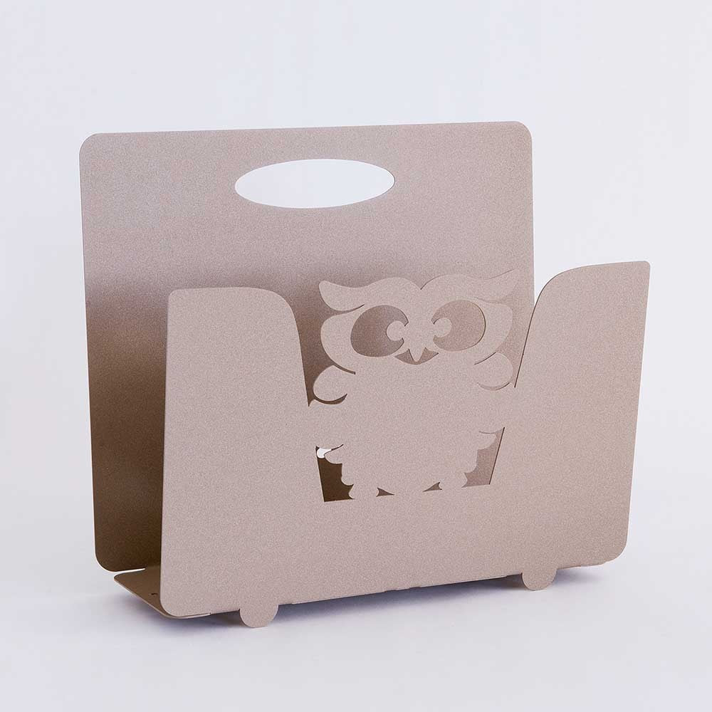 Portariviste Gufo Arti e Mestieri in ferro tagliato a laser 35x32 cm