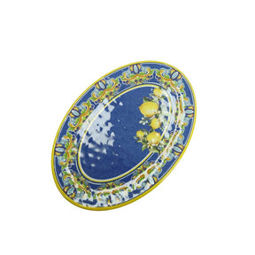 Vassoio ovale Citrus Blu Brandani in melamina decoro agrumi 50,5x35,5 cm