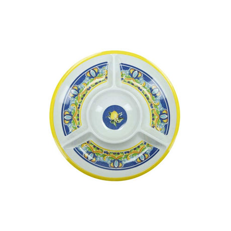 Antipastiera Citrus Blu Brandani in melamina decorata 30,5 cm