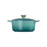 LE CREUSET Cocotte Rotonda Evolution 24cm Blu Riviera Ghisa Vetrificata