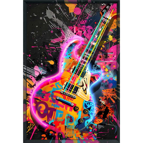 Quadro chitarra Palais Royal stampa su tela LED 60x90 cm