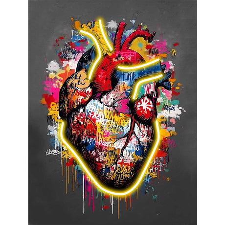 Quadro Heart Palais Royal stampa su tela con luci LED 60x80 cm