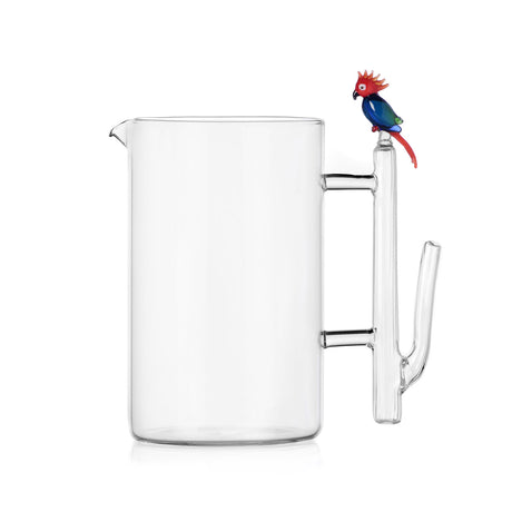 Brocca Talking Trees Ichendorf in vetro borosilicato con cacatua colorato