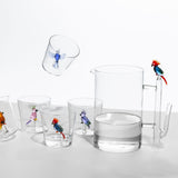 ICHENDORF Talking Trees Brocca con Cacatua Rosso e Blu 1,5L Vetro Borosilicato