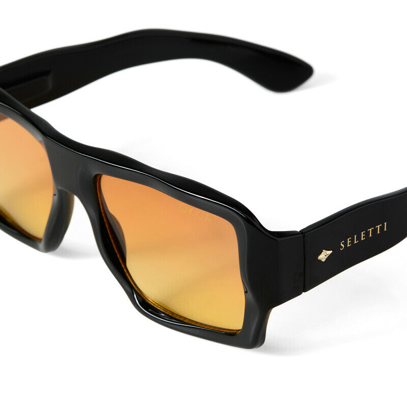 SELETTI x OKKIA Occhiali da Sole Kansas Unisex Neri Lenti Gialle