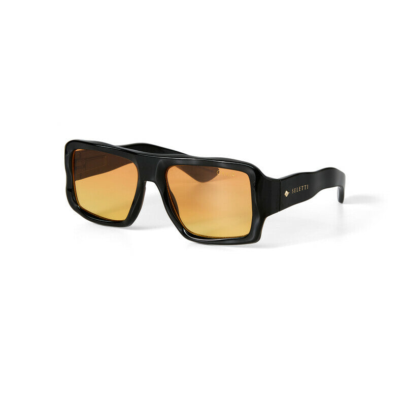 SELETTI x OKKIA Occhiali da Sole Kansas Unisex Neri Lenti Gialle