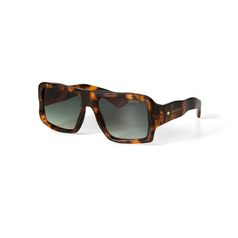 SELETTI x OKKIA Occhiali da Sole Kansas Unisex Avana Lenti Verdi