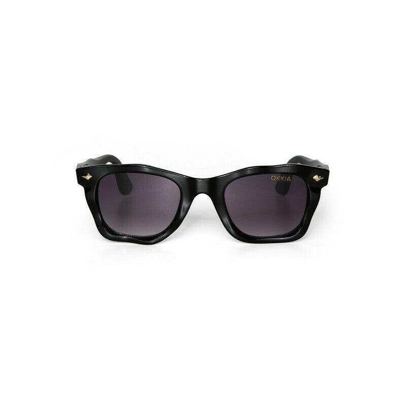 Occhiali da sole Dakota Okkia in plastica nera unisex 14 cm