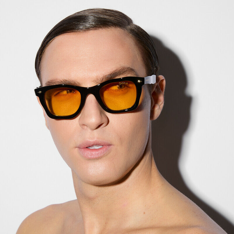 SELETTI x OKKIA Occhiali da Sole Dakota Unisex Neri Lenti Gialle